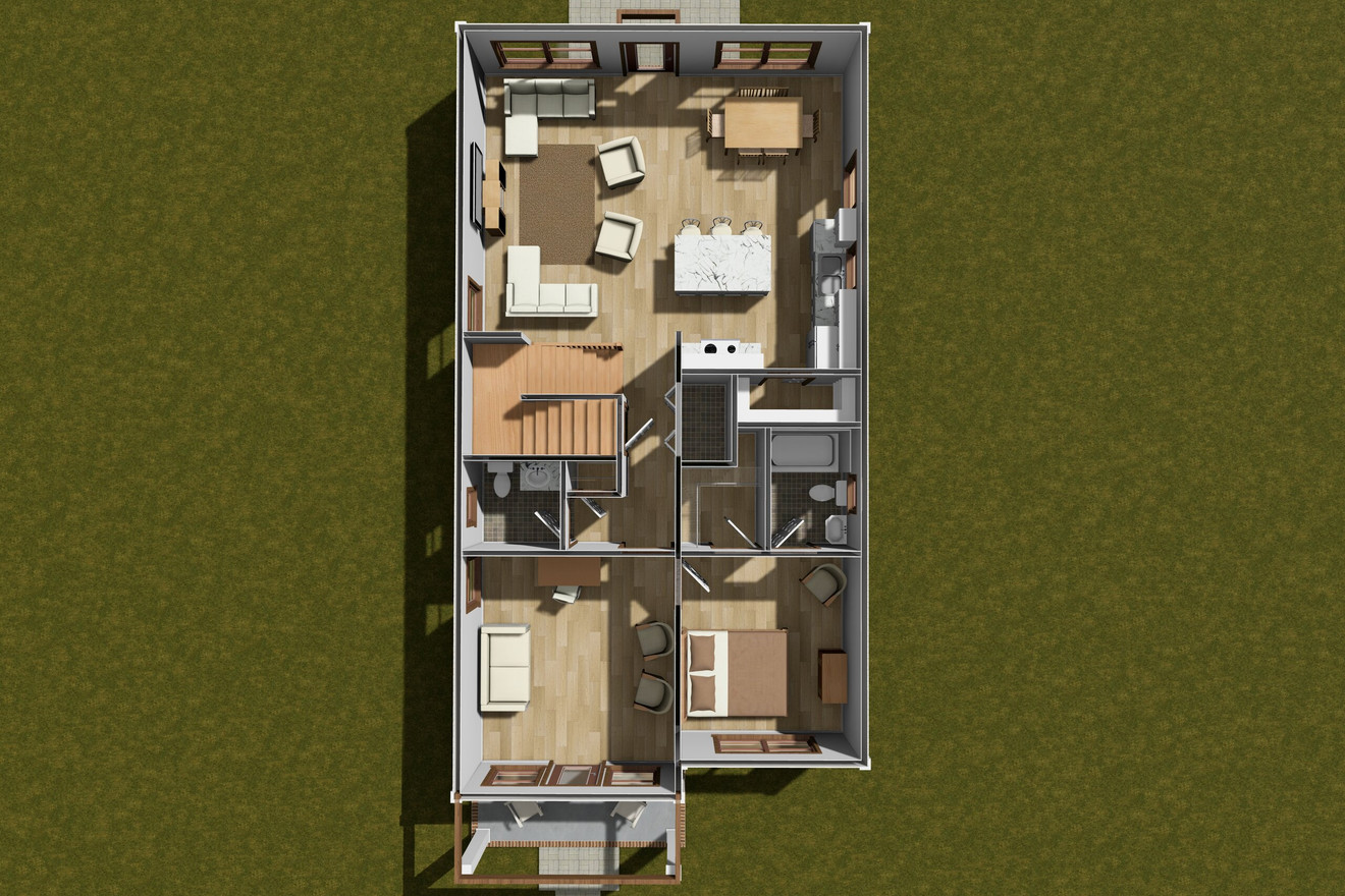 Cottage House Plan - 95367 - 1st Floor Plan Dollhouse - 