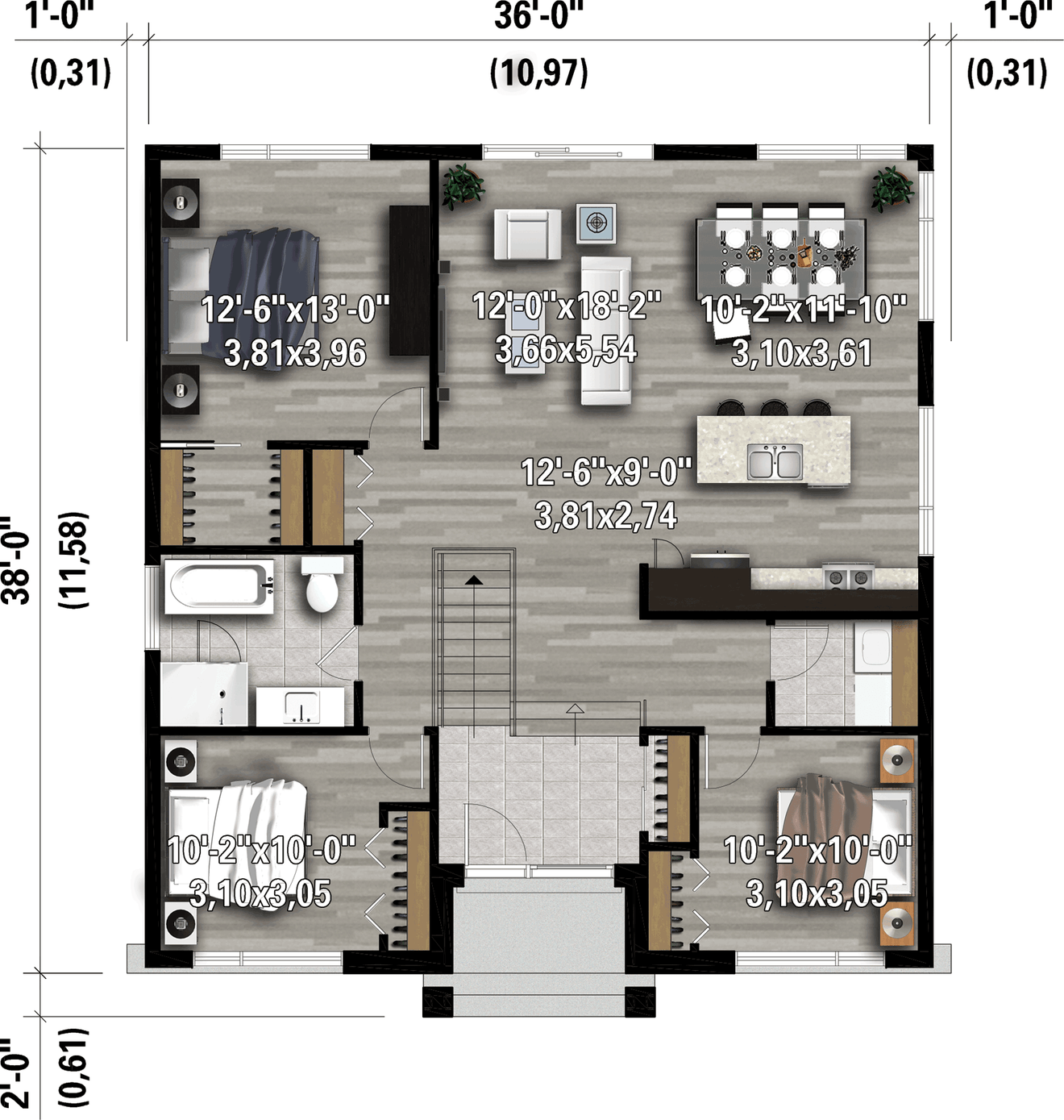 Contemporary House Plan - 97695 - 1st Floor Plan