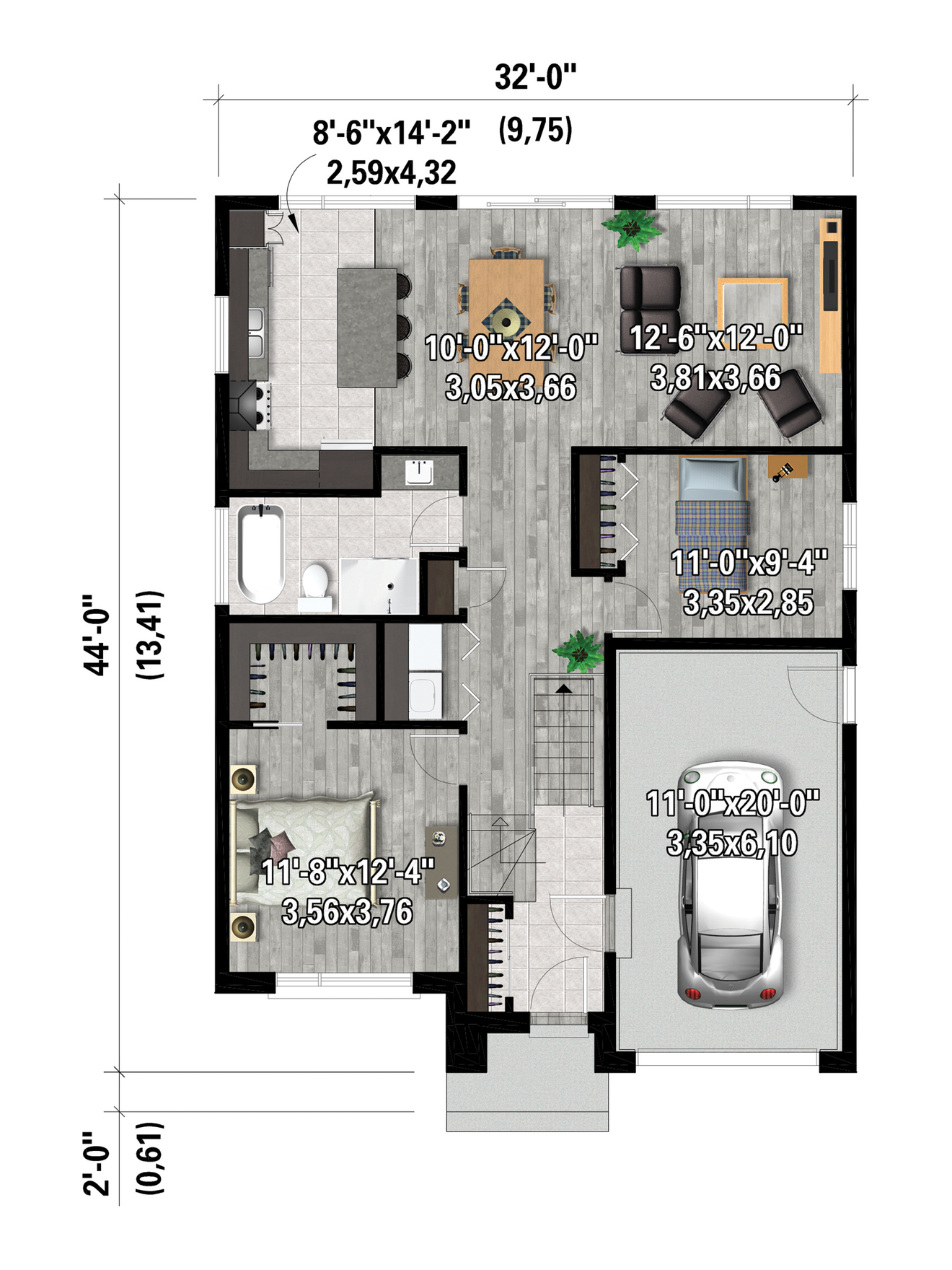 Prairie House Plan - 49423 - 1st Floor Plan