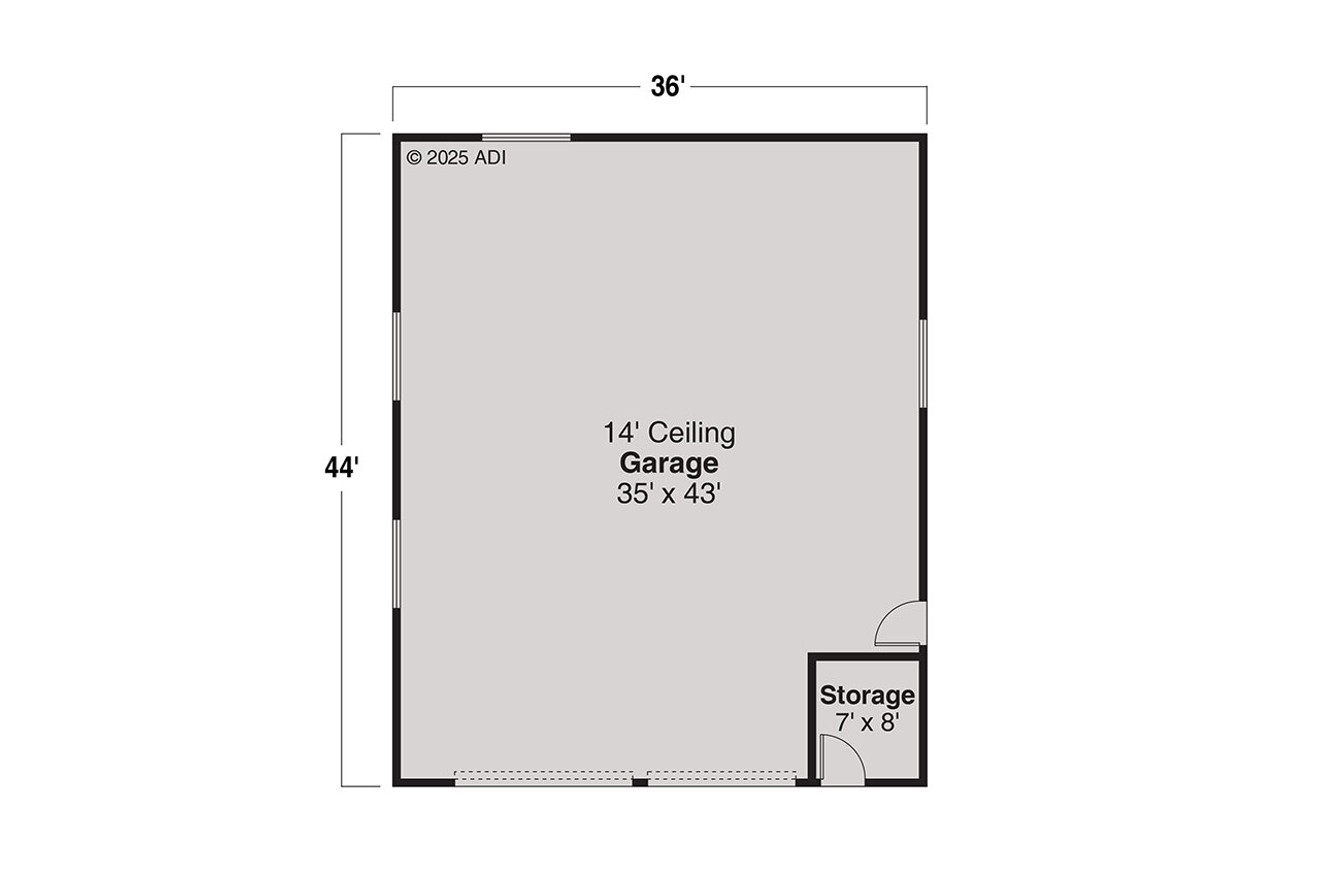 Traditional House Plan - Garage w/Storage 14254 - 1st Floor Plan