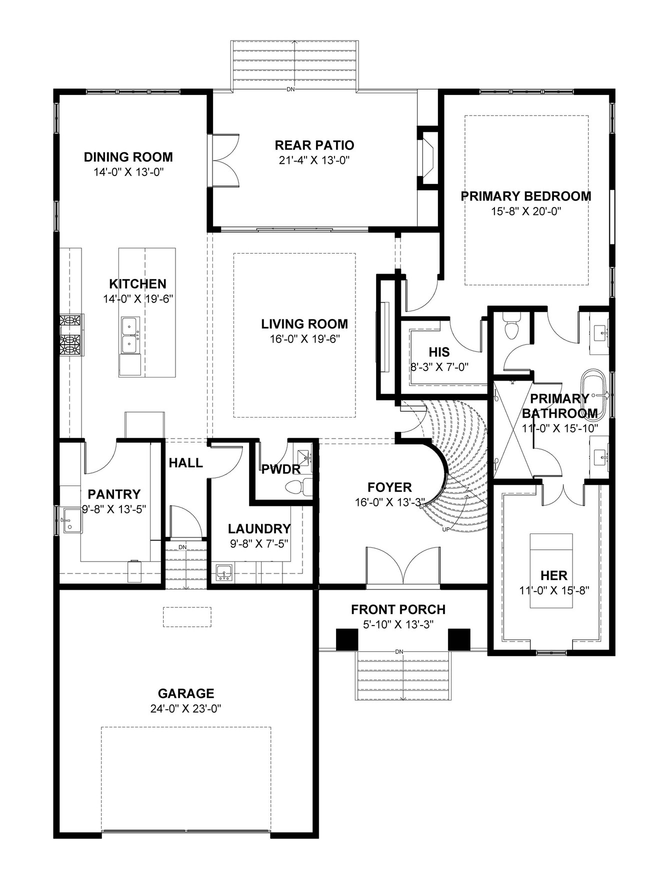 Contemporary House Plan - Thompson 22790 - 1st Floor Plan