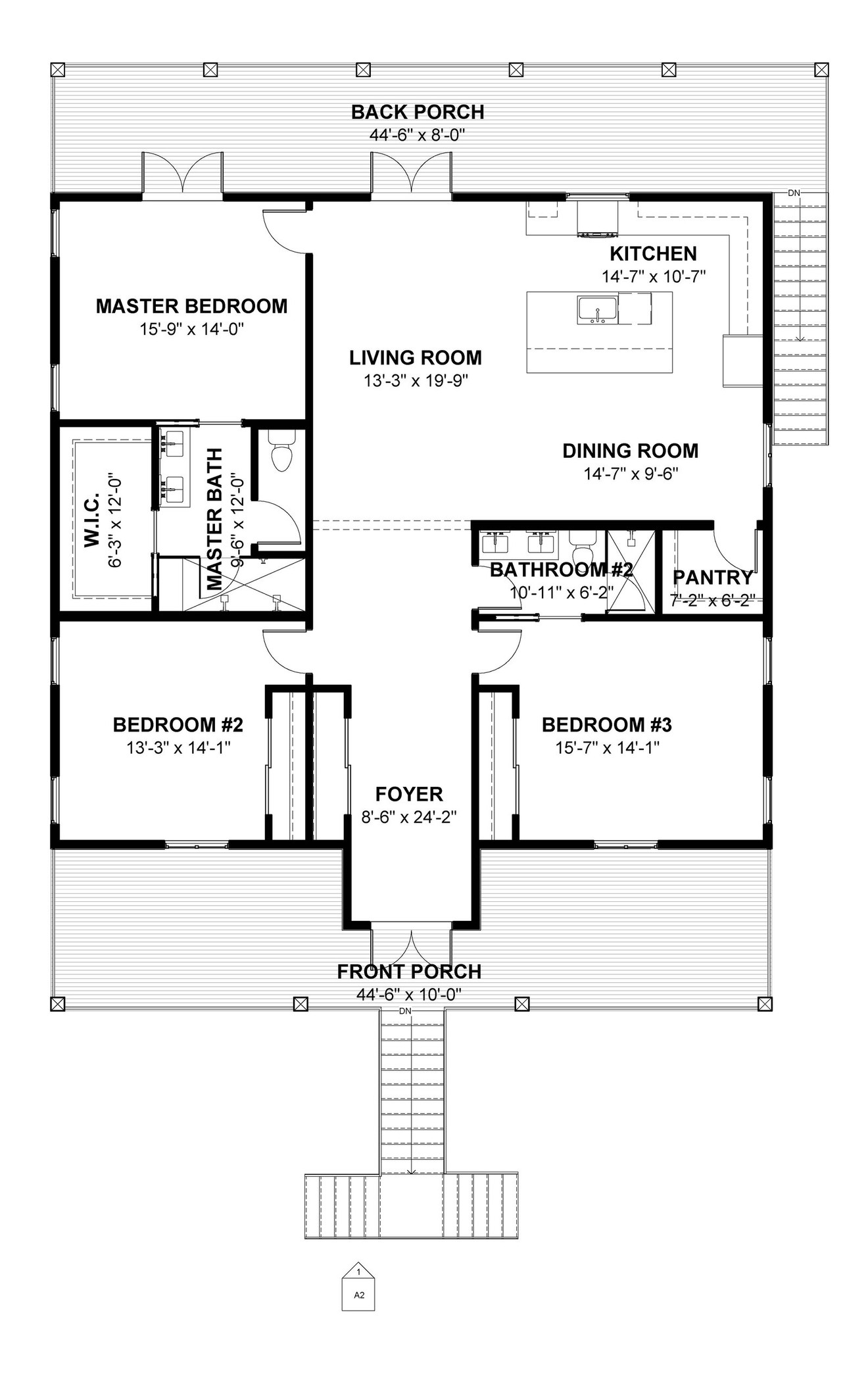 Bungalow House Plan - Wilson 94572 - 1st Floor Plan