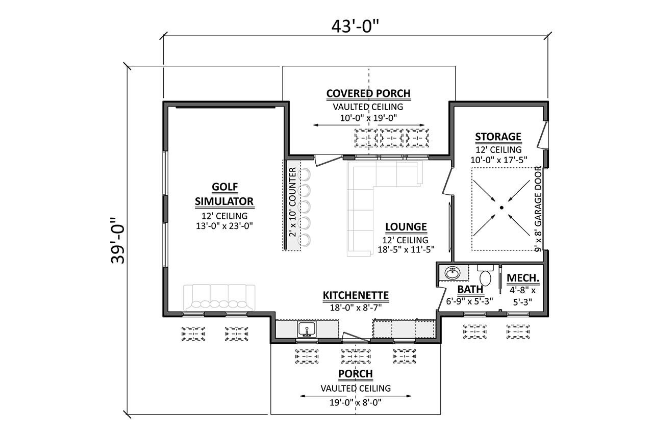 Craftsman House Plan - 74022 - 1st Floor Plan