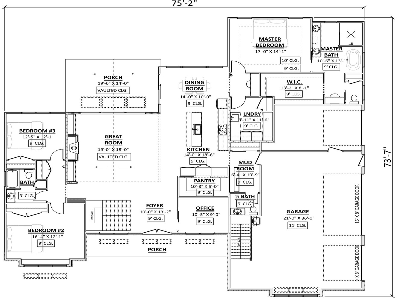 Farmhouse House Plan - 95971 - 1st Floor Plan