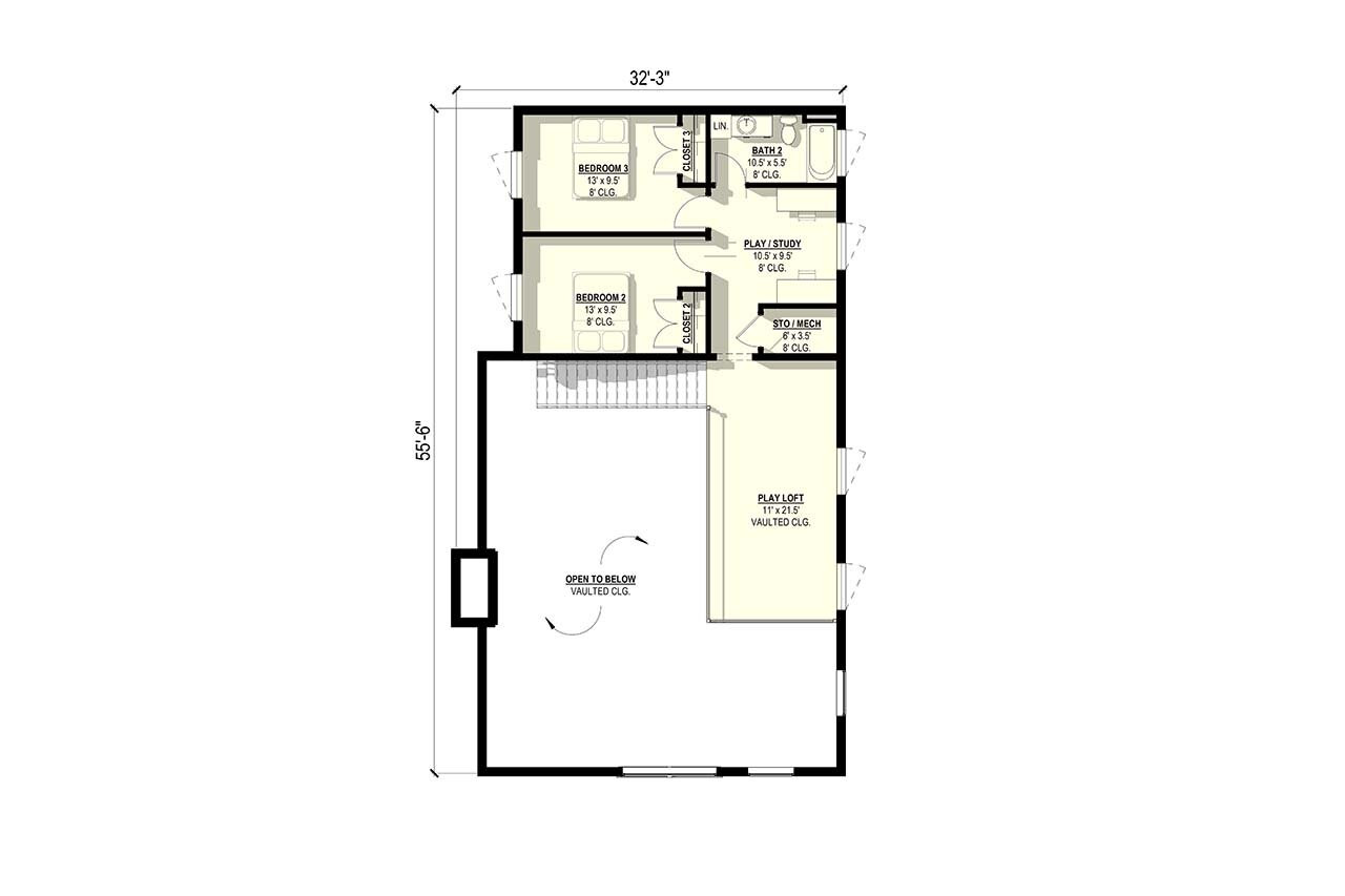 Secondary Image - Country House Plan - Coral Bells 66362 - 2nd Floor Plan