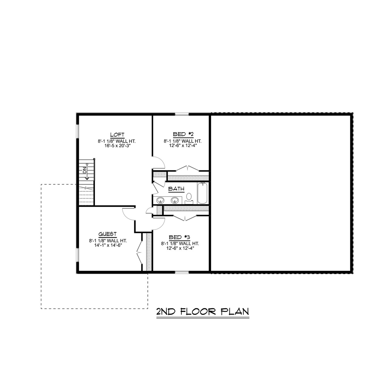 Secondary Image - Farmhouse House Plan - 43980 - 2nd Floor Plan