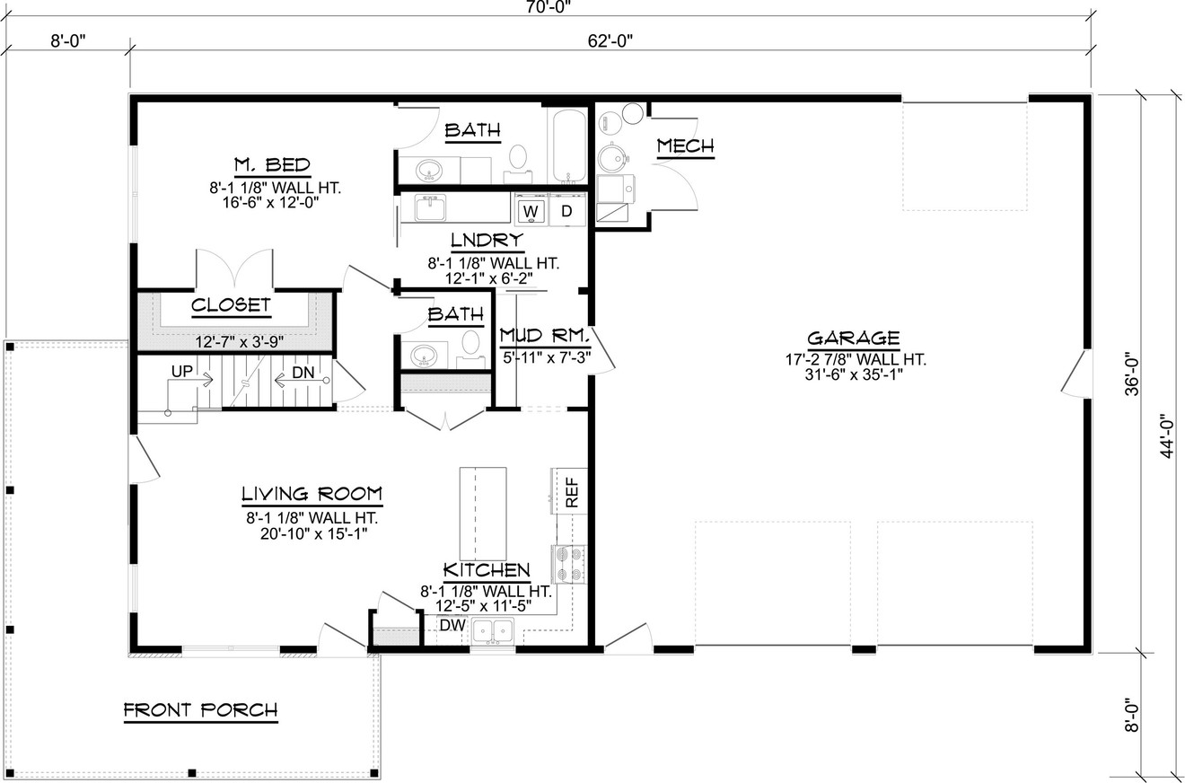 Farmhouse House Plan - 43980 - Optional Floor Plan