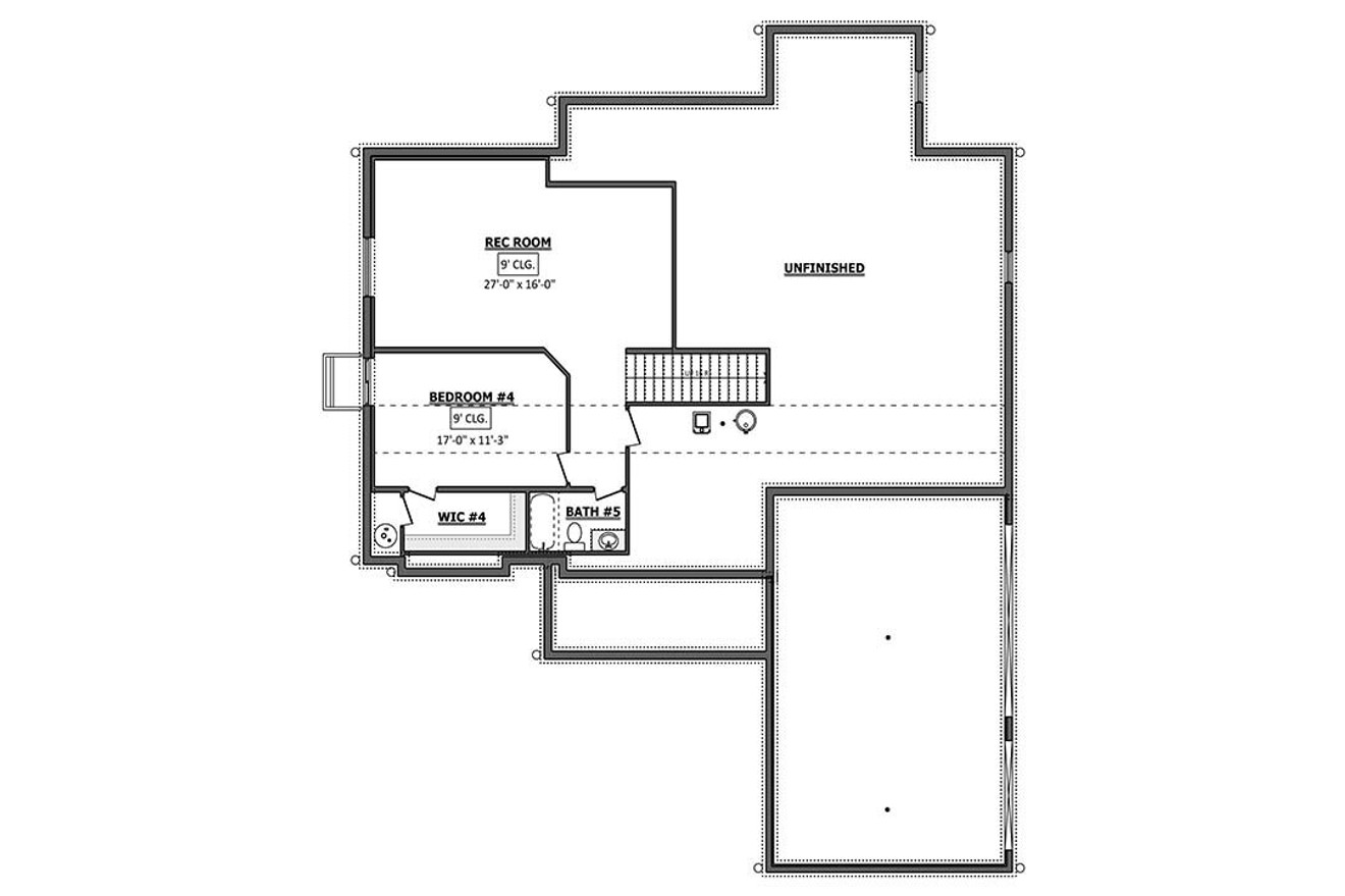 Farmhouse House Plan - 96577 - Basement Floor Plan