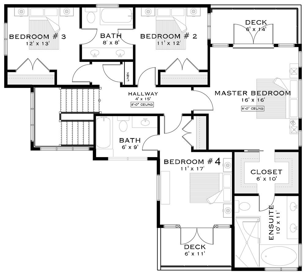 Secondary Image - Contemporary House Plan - Nelson 19460 - 2nd Floor Plan