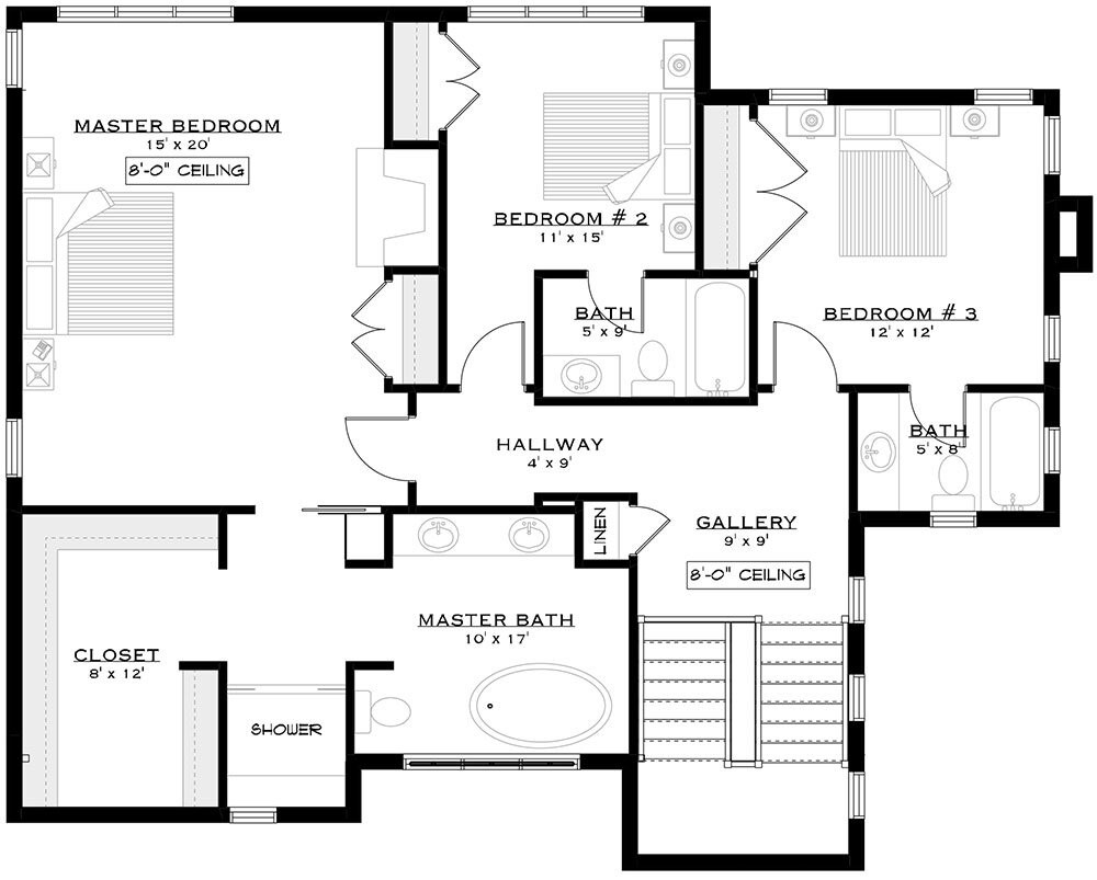 Secondary Image - Farmhouse House Plan - Oakstone 45313 - 2nd Floor Plan