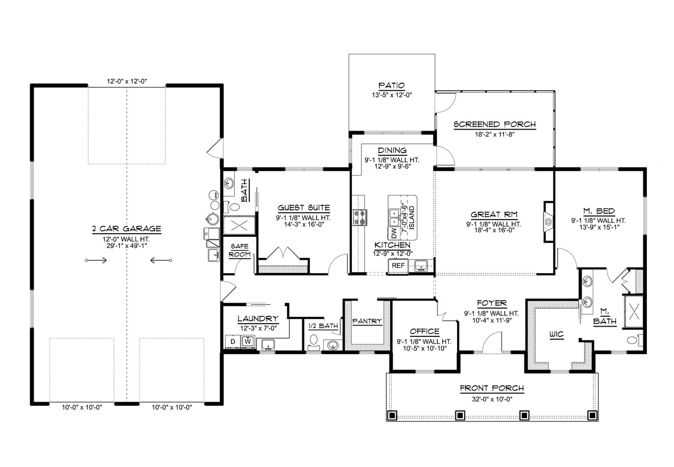 Country House Plan - 81158 - 1st Floor Plan
