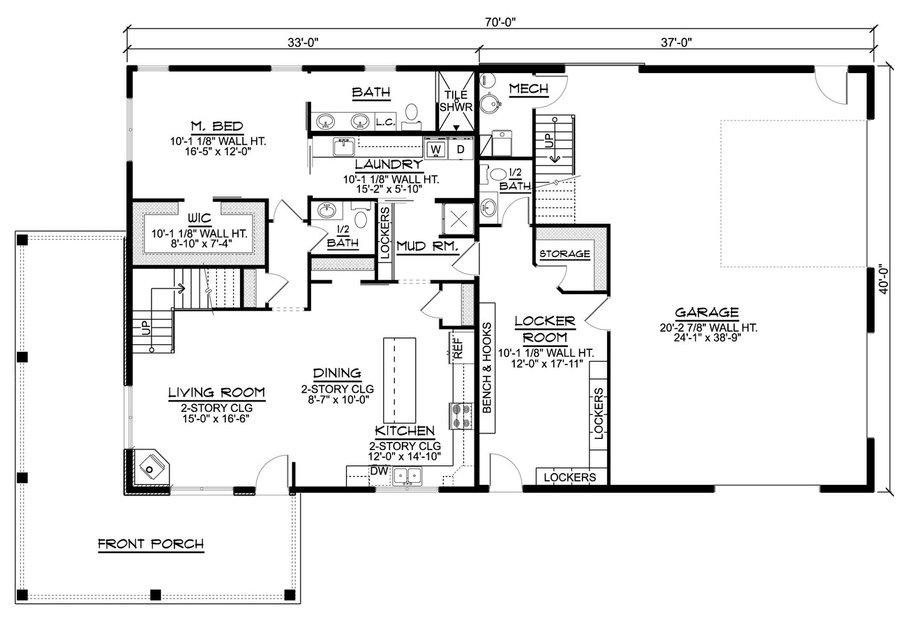 Farmhouse House Plan - 45429 - 1st Floor Plan