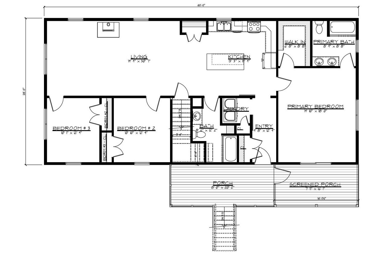 Ranch House Plan - Wellington 86812 - 1st Floor Plan