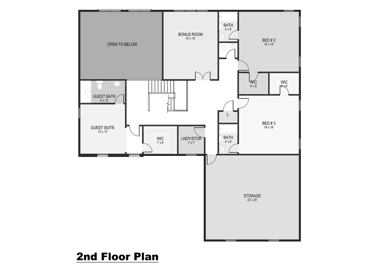 Secondary Image - Country House Plan - Manhasset 48717 - 2nd Floor Plan