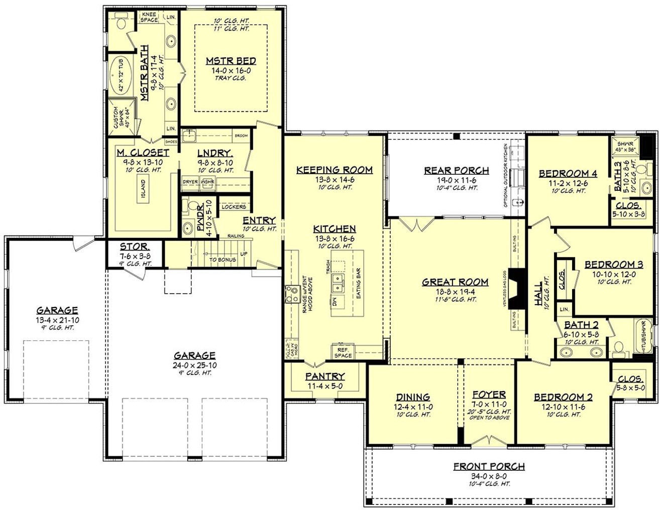 Farmhouse House Plan - Lakeside 86674 - 1st Floor Plan