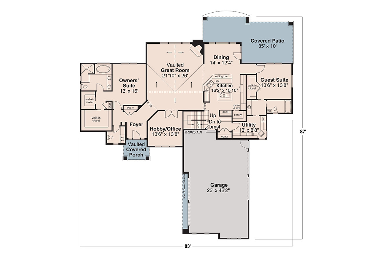 Traditional House Plan - Kittredge 56145 - 1st Floor Plan