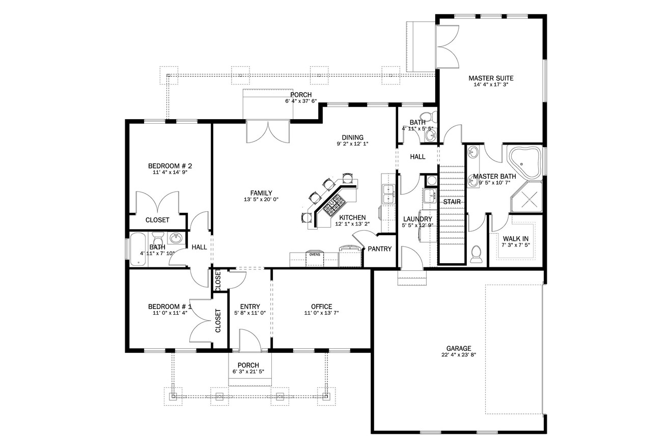 Farmhouse House Plan - Powell 49464 - 1st Floor Plan