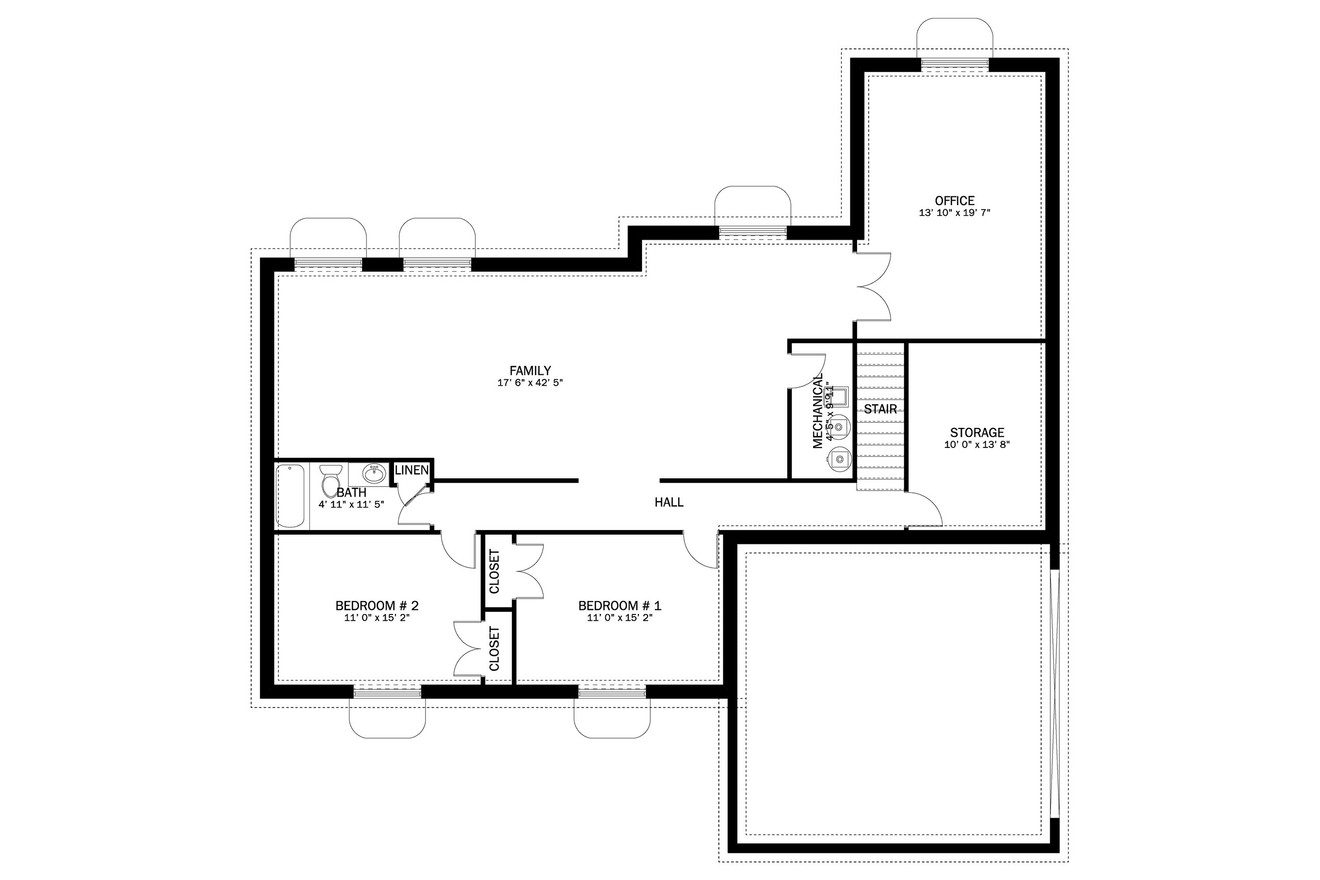 Farmhouse House Plan - Powell 49464 - Basement Floor Plan