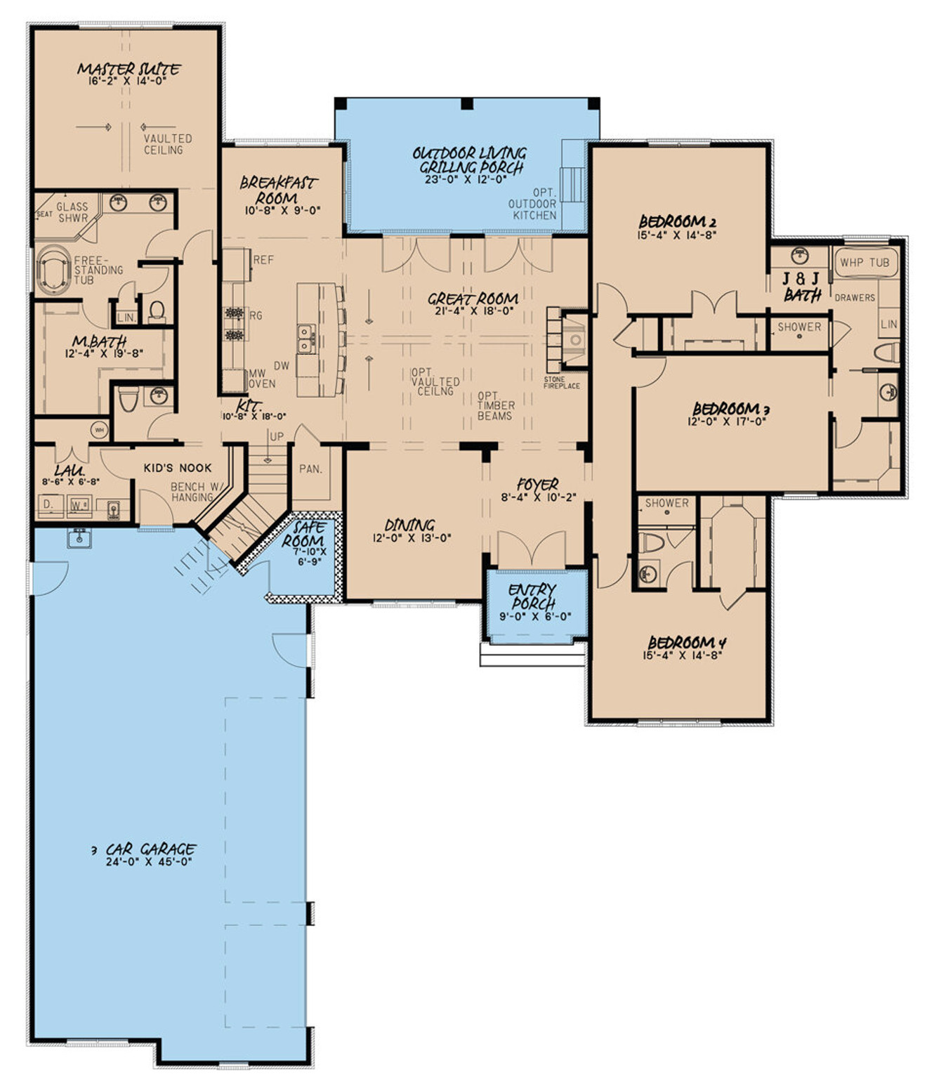European House Plan - Saddler Cottage 92902 - 1st Floor Plan