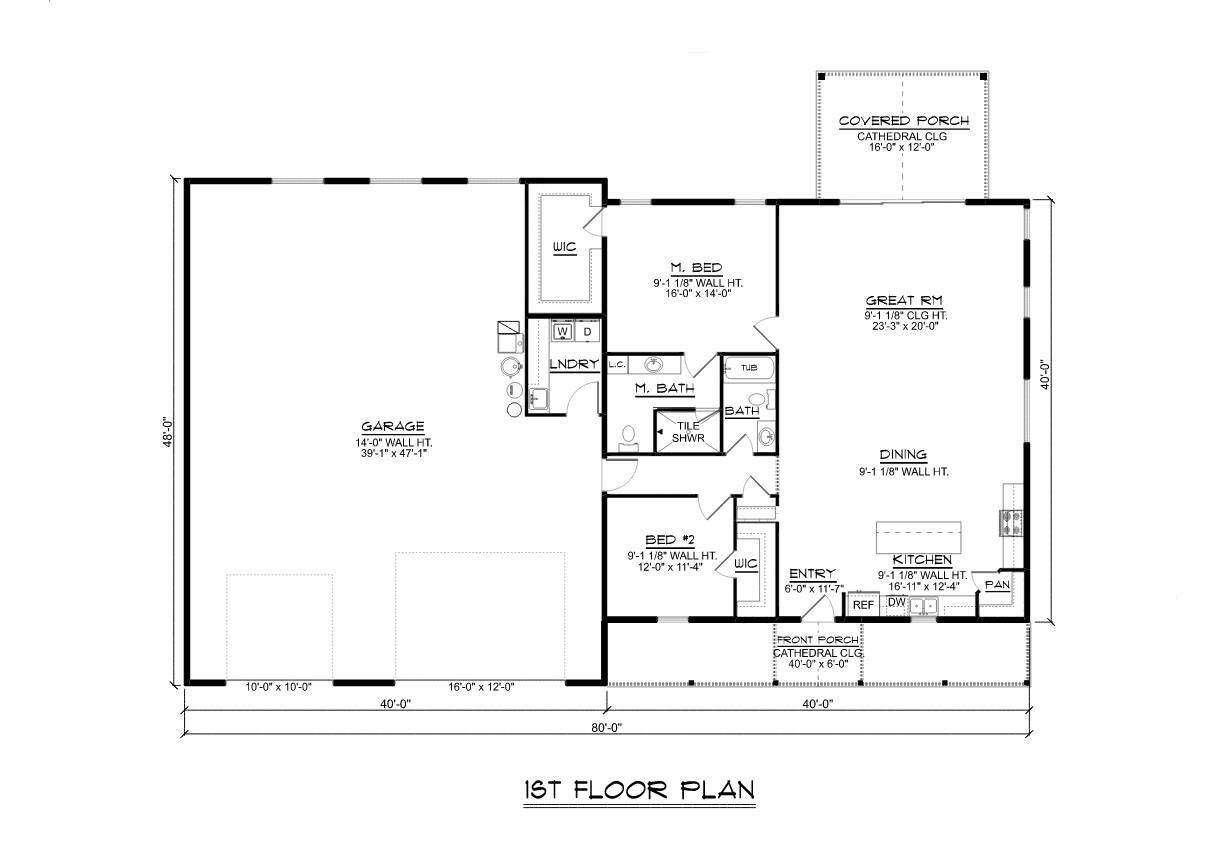 Farmhouse House Plan - 41617 - 1st Floor Plan
