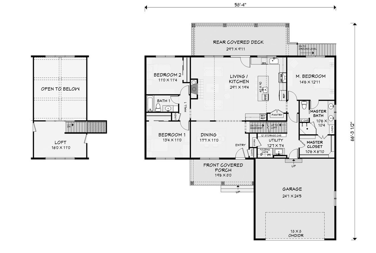 Craftsman House Plan - 91878 - 1st Floor Plan