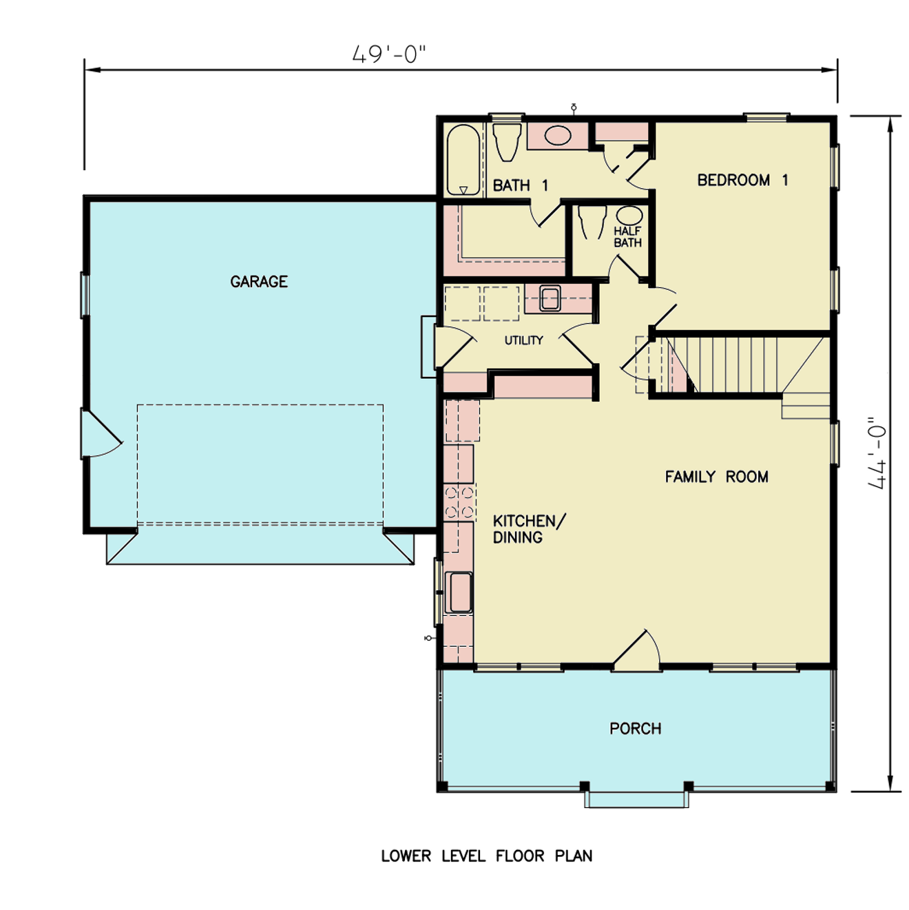 Craftsman House Plan - Carter 3 46590 - 1st Floor Plan