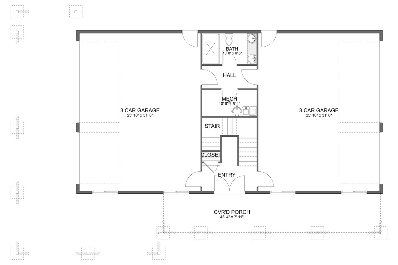 Country House Plan - Porter Barndo 35805 - 1st Floor Plan