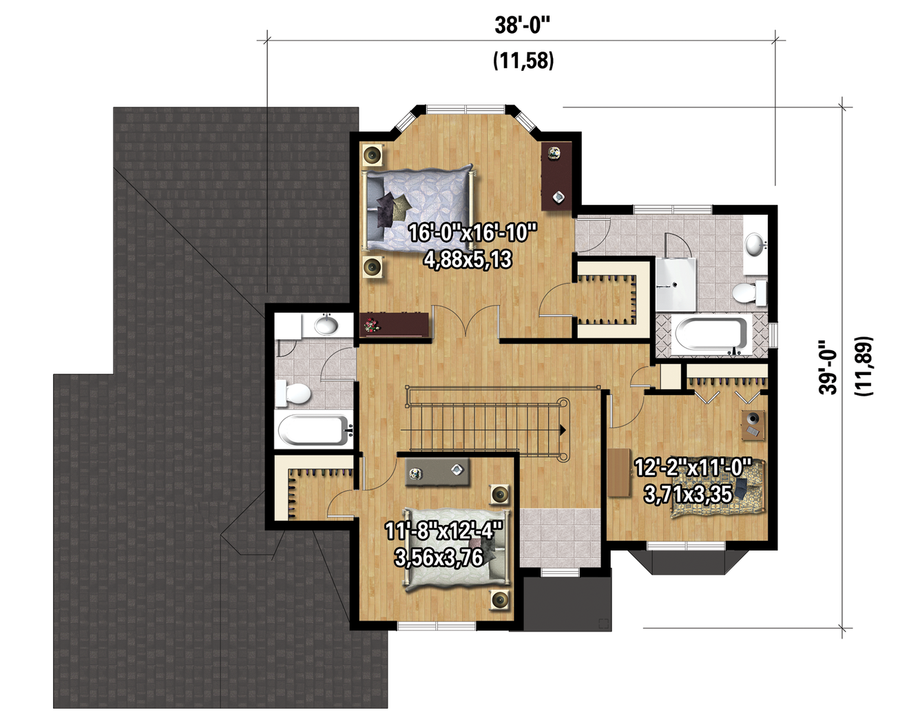 Secondary Image - Craftsman House Plan - 88164 - 2nd Floor Plan