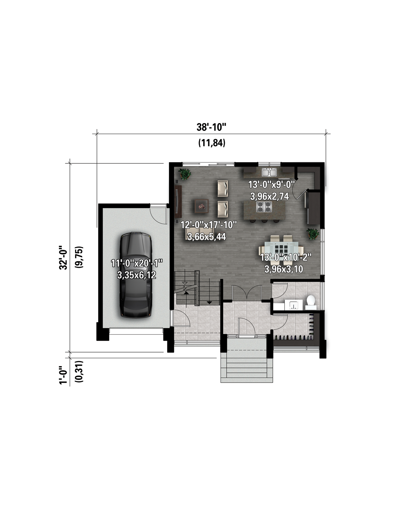 Contemporary House Plan - 50276 - 1st Floor Plan