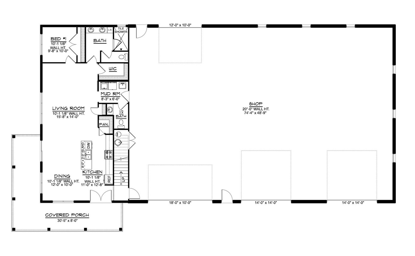 Country House Plan - 48284 - 1st Floor Plan