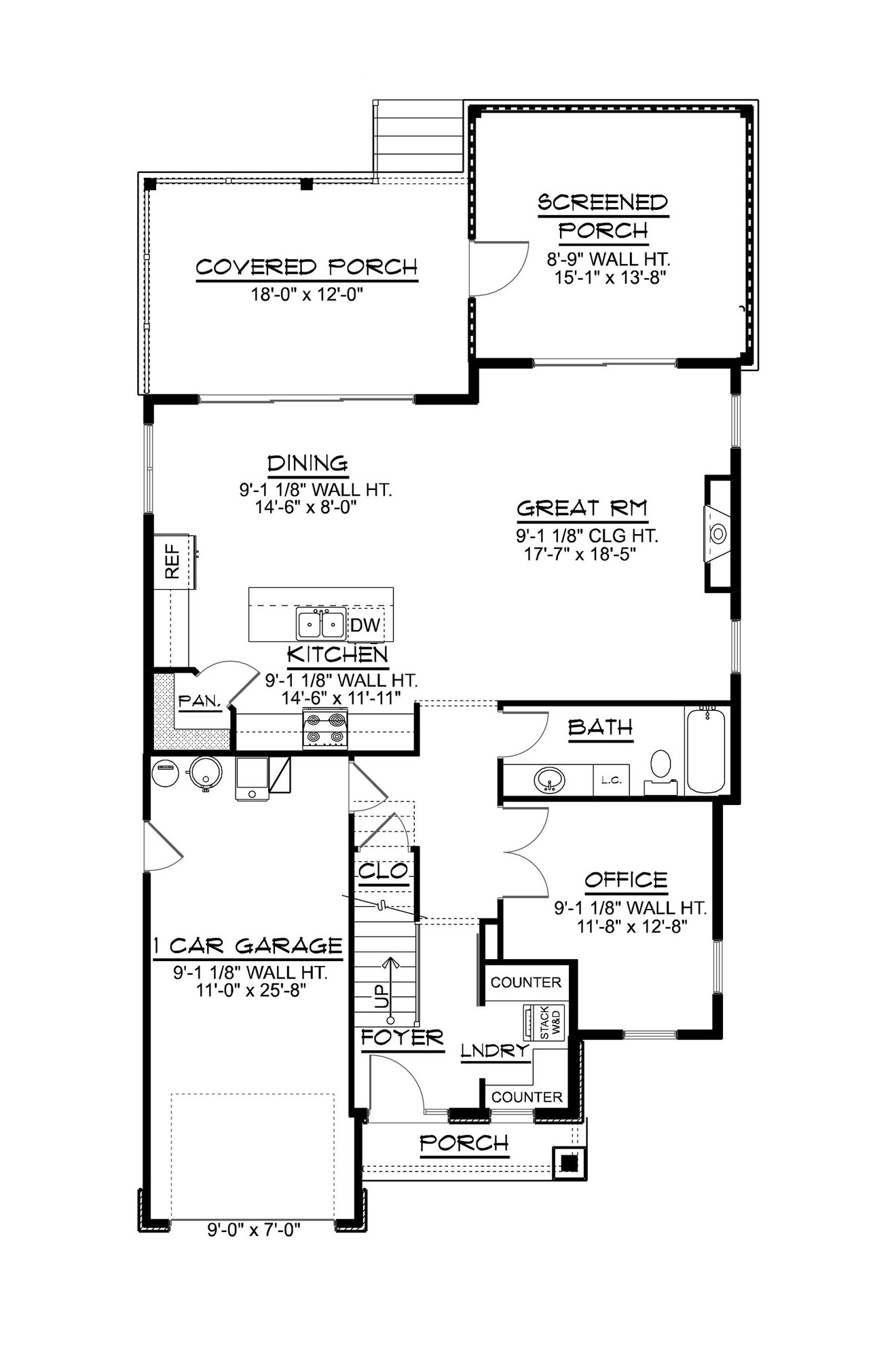 Traditional House Plan - 73929 - 1st Floor Plan