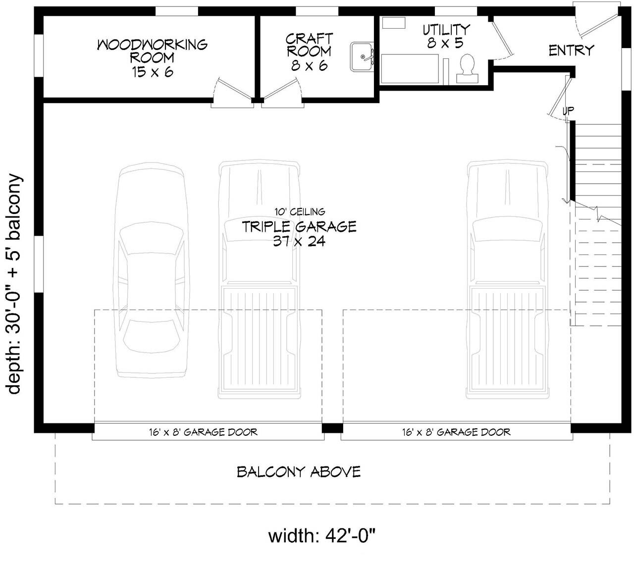 Contemporary House Plan - Beachwood 2 42092 - 1st Floor Plan