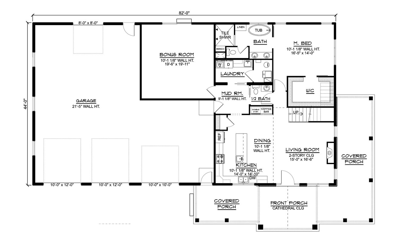 Country House Plan - 68138 - 1st Floor Plan