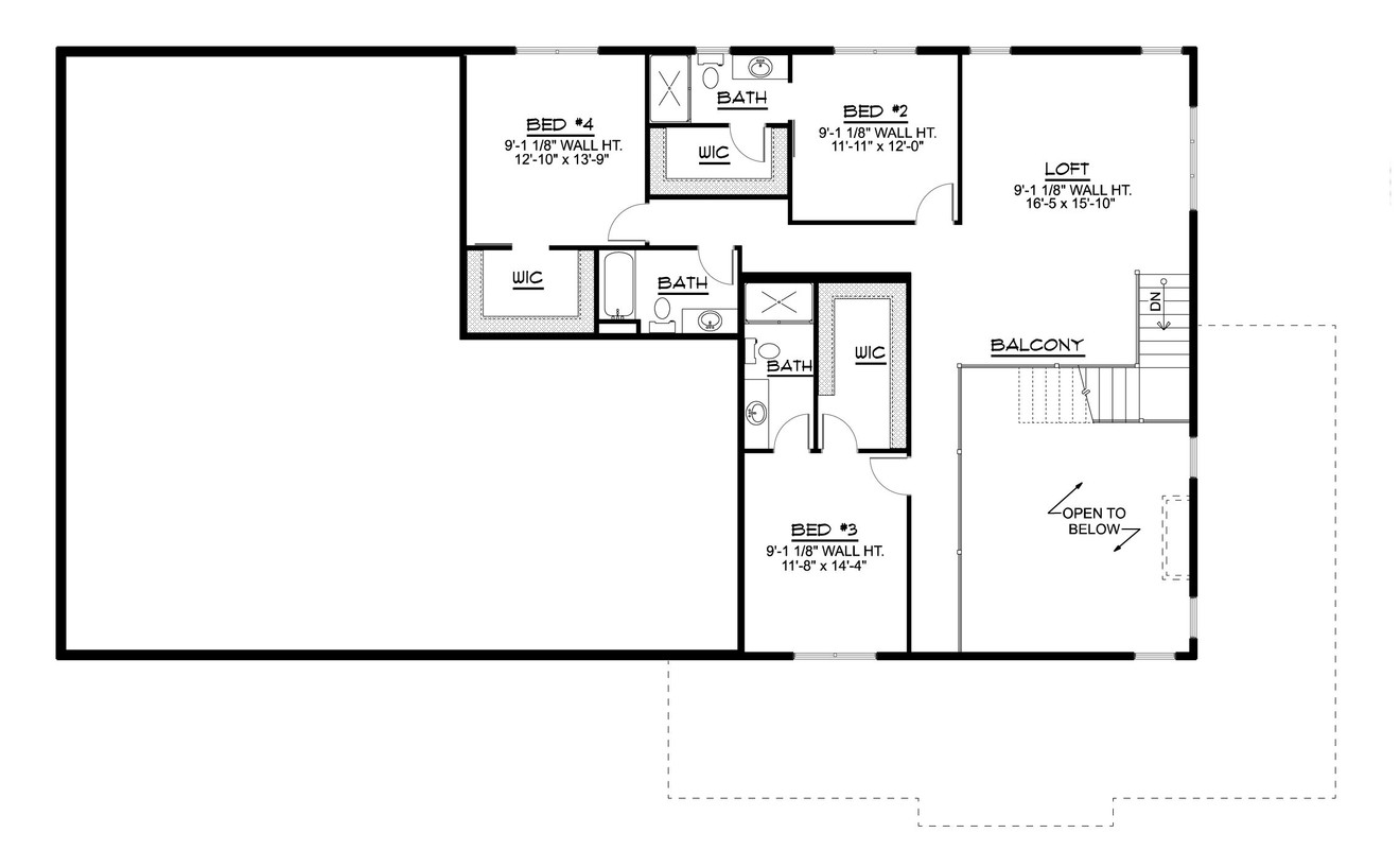 Secondary Image - Country House Plan - 68138 - 2nd Floor Plan