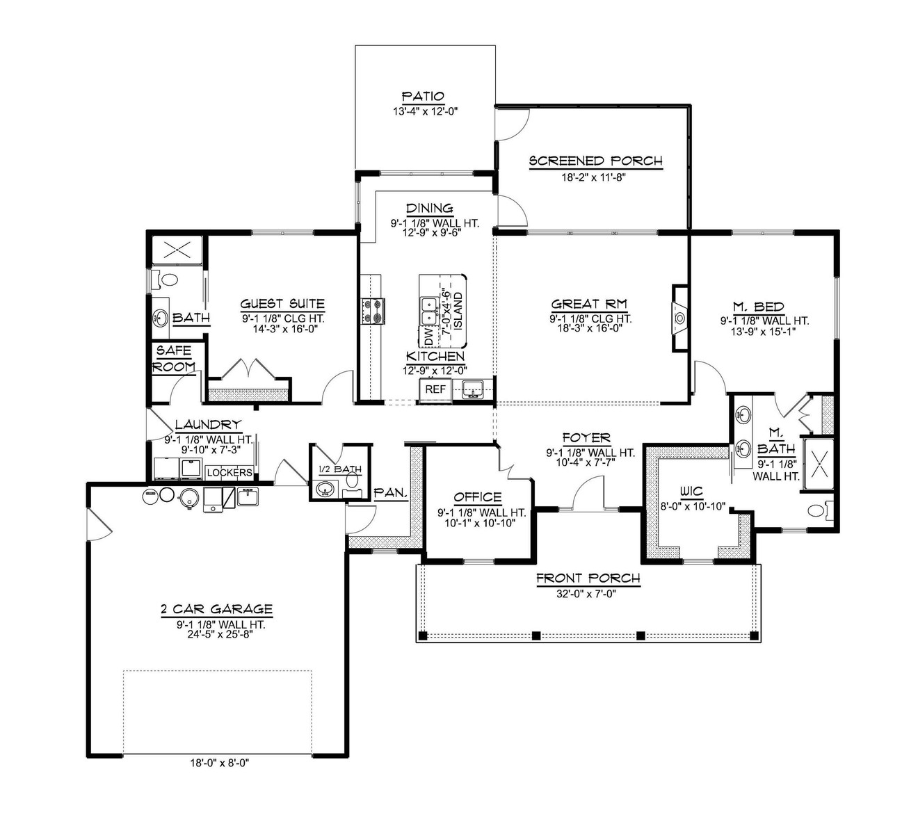 Ranch House Plan - 30023 - 1st Floor Plan