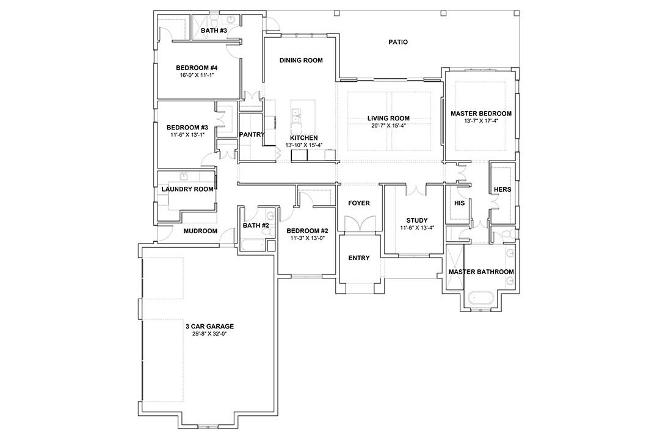Mediterranean House Plan - Roosevelt 47934 - 1st Floor Plan