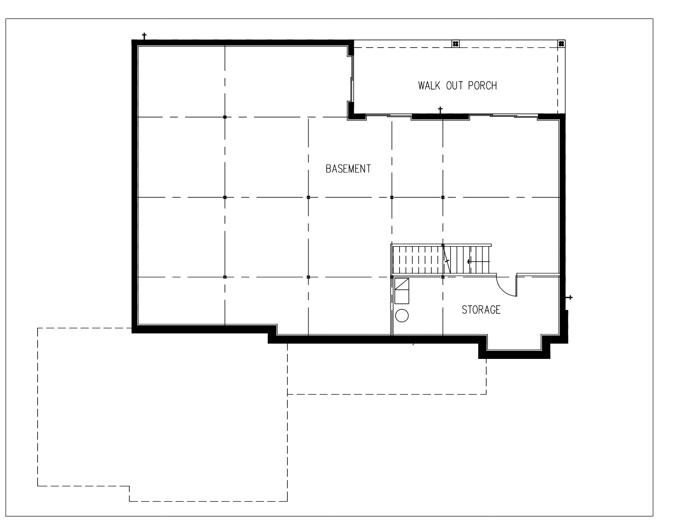 Secondary Image - Ranch House Plan - Magnolia 58428 - Basement Floor Plan