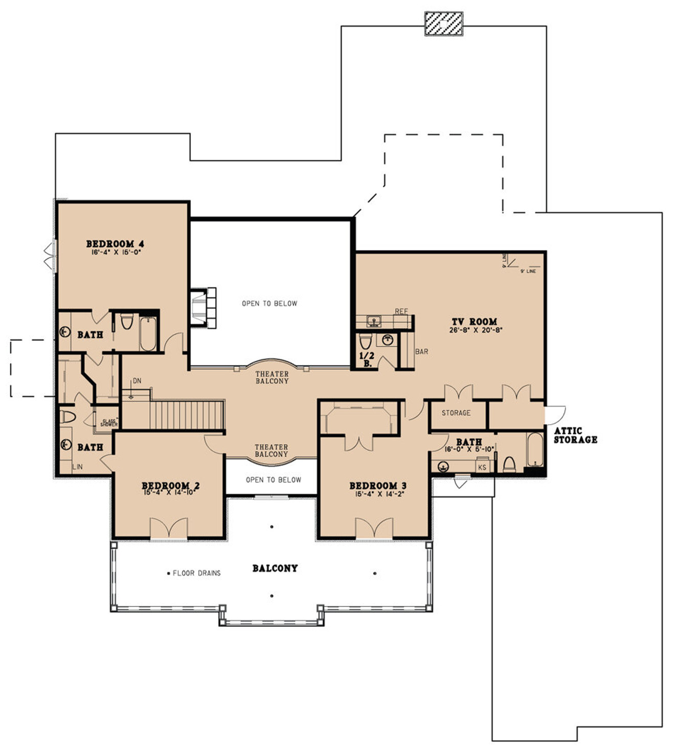 Classic House Plan - New England Manor 72049 - 2nd Floor Plan