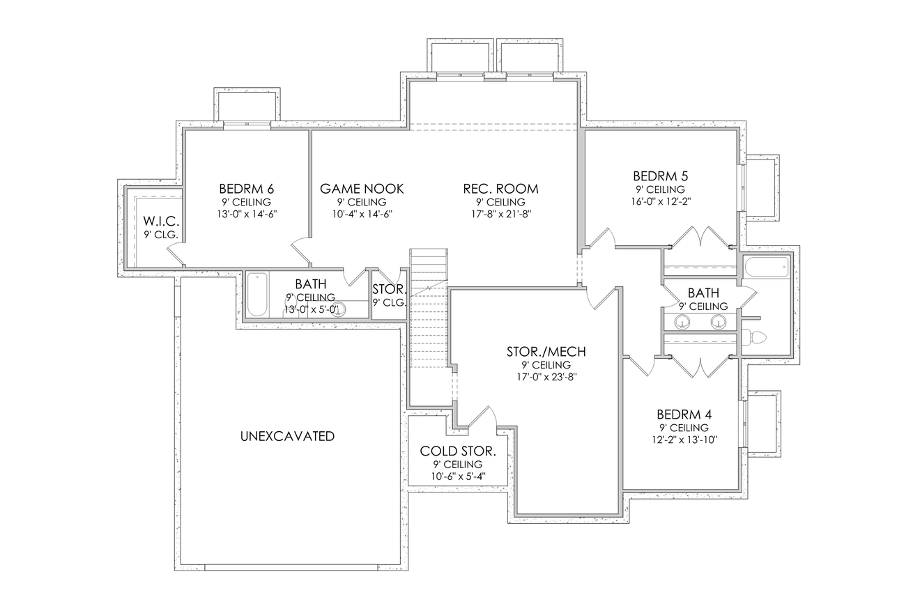 Mountain Rustic House Plan - Aspen 71901 - Basement Floor Plan