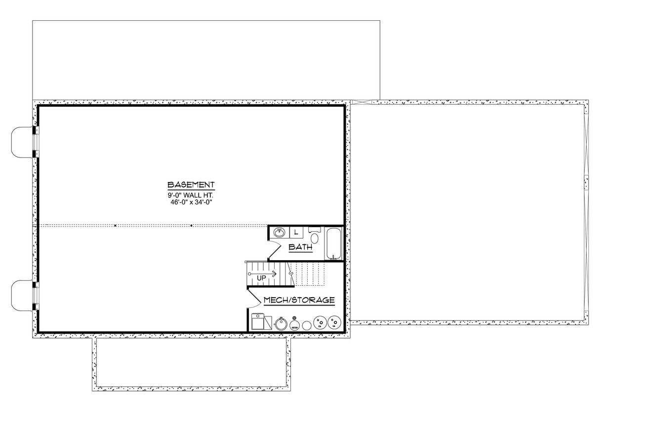 Secondary Image - Country House Plan - 22317 - Basement Floor Plan