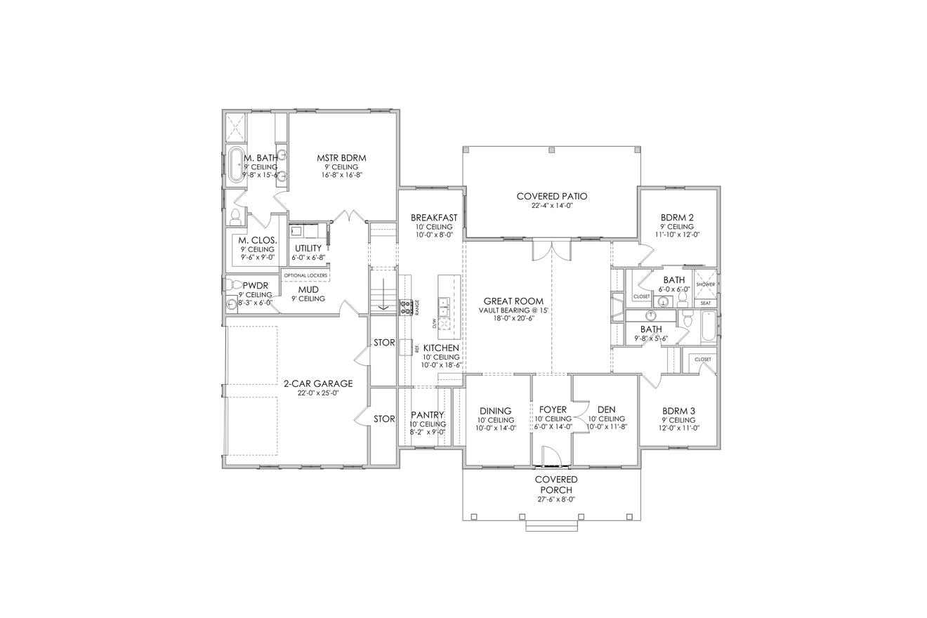 Farmhouse House Plan - Athens 53059 - 1st Floor Plan