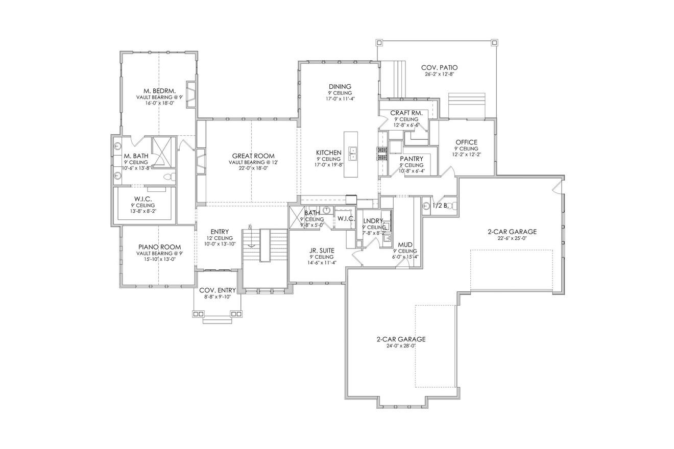 Craftsman House Plan - Berkeley 78906 - 1st Floor Plan