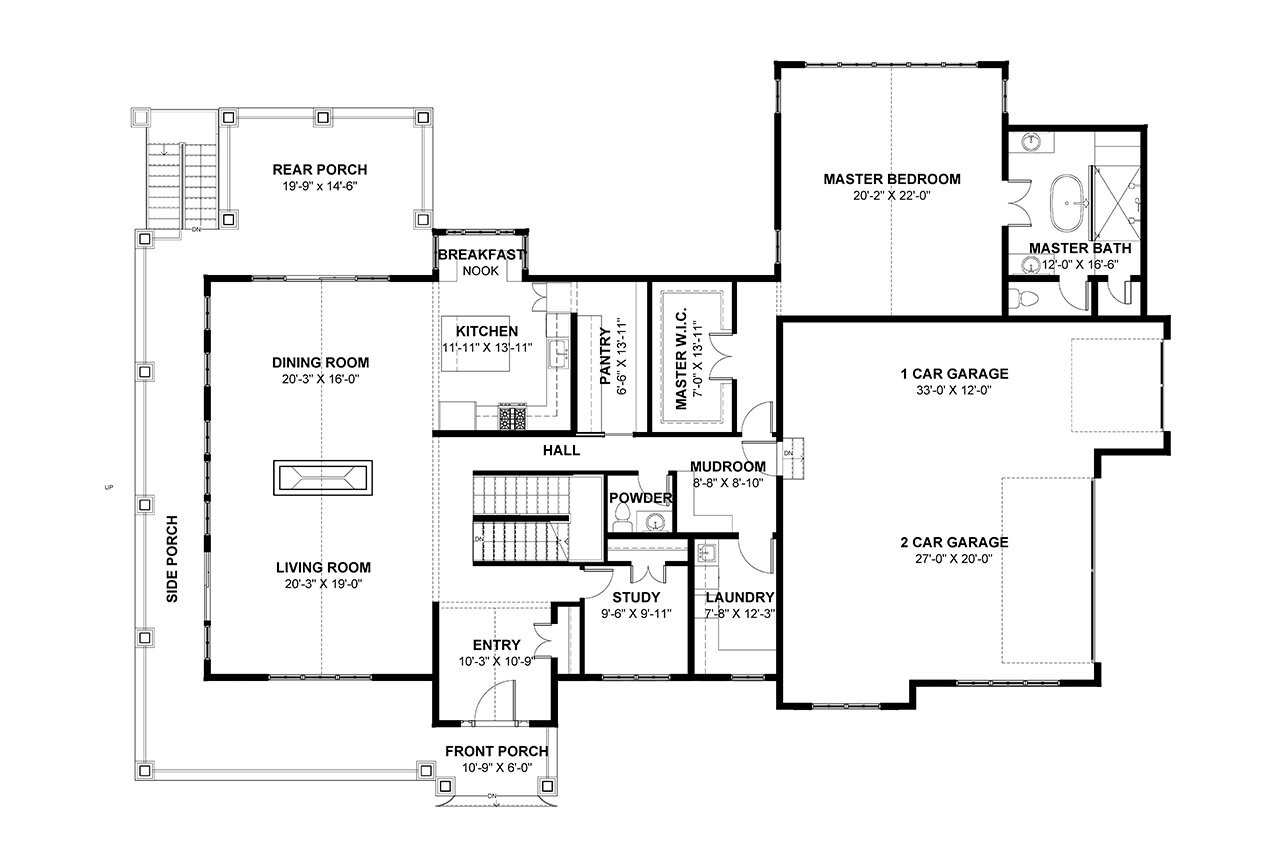 Craftsman House Plan - Washington 12843 - 1st Floor Plan