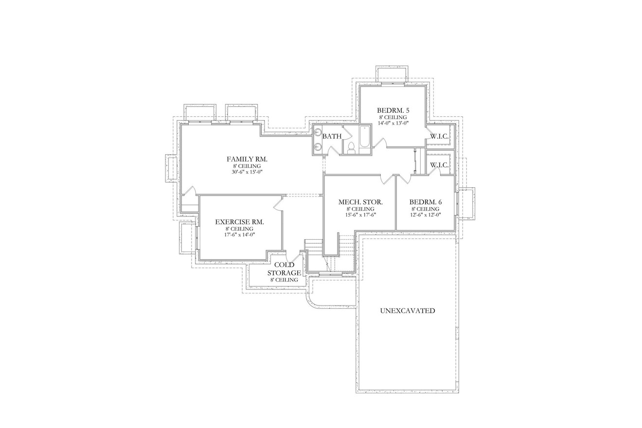 Tudor House Plan - Brighton 81175 - Basement Floor Plan
