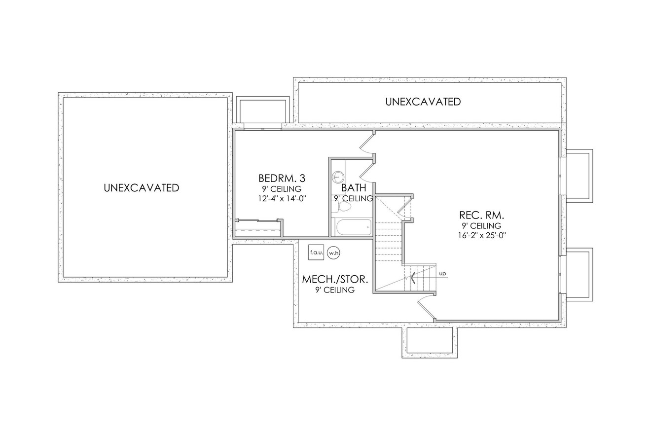 Colonial House Plan - Concord 91435 - Basement Floor Plan