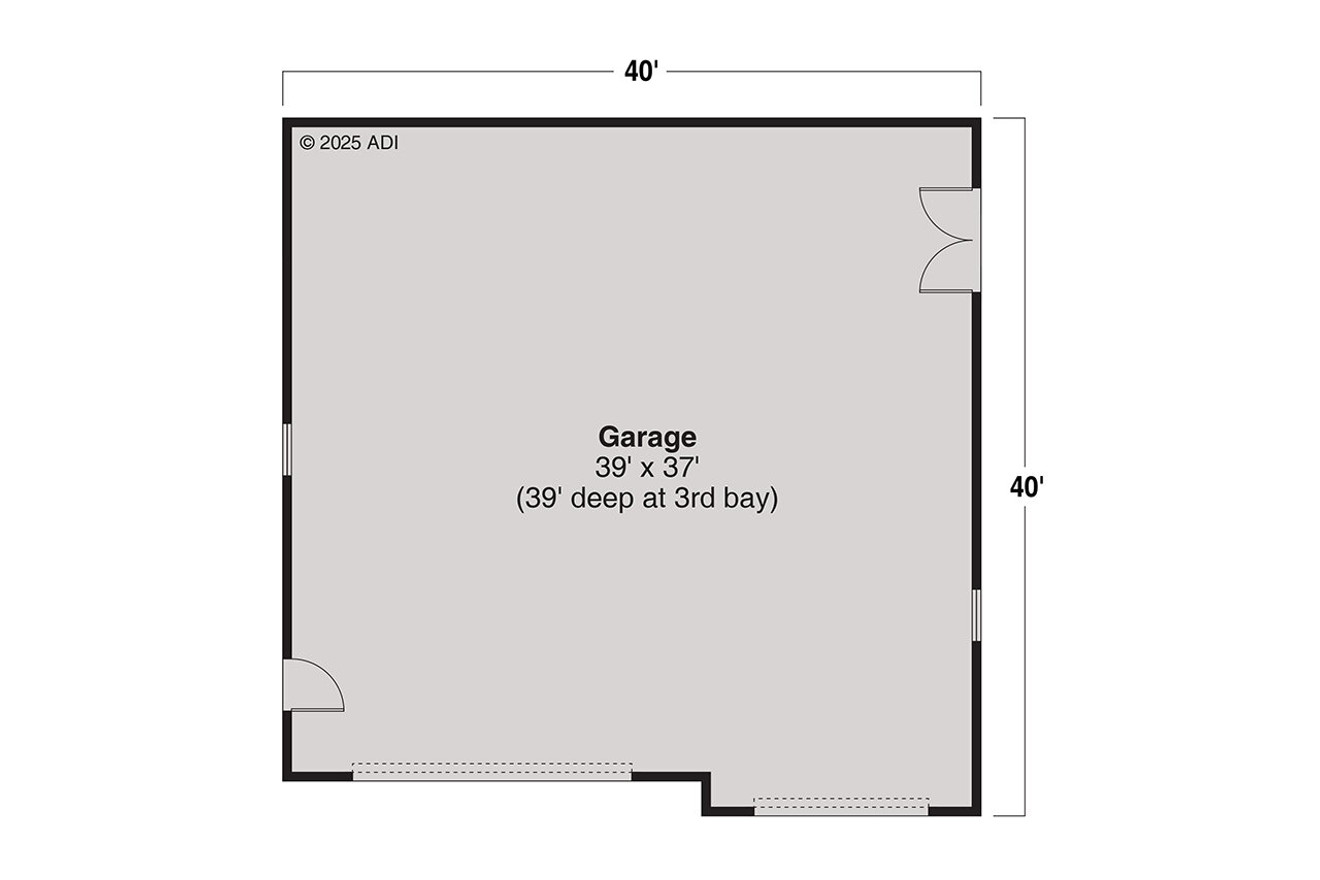 Craftsman House Plan - Garage 55671 - 1st Floor Plan
