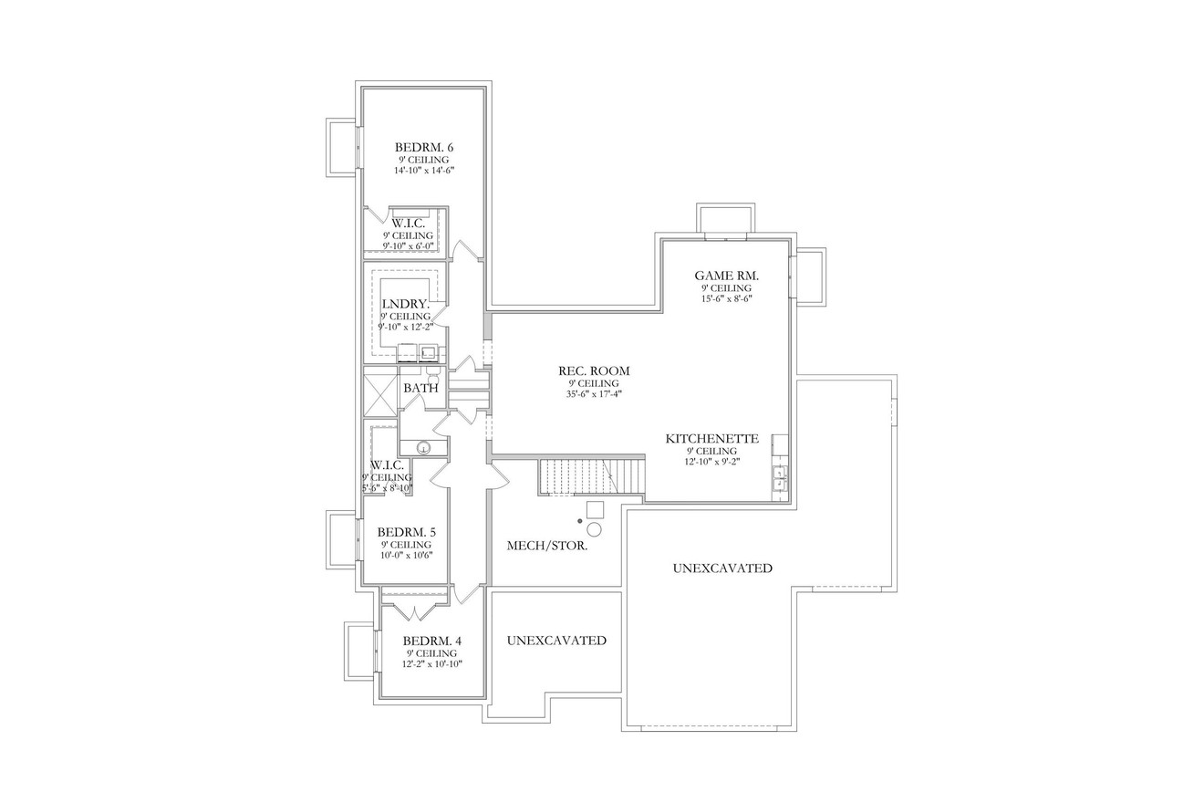 Traditional House Plan - Elliot 14997 - Basement Floor Plan