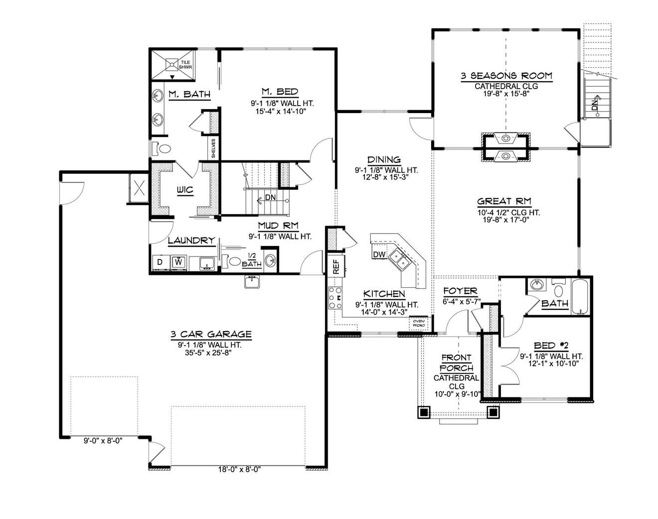 Country House Plan - 14062 - 1st Floor Plan
