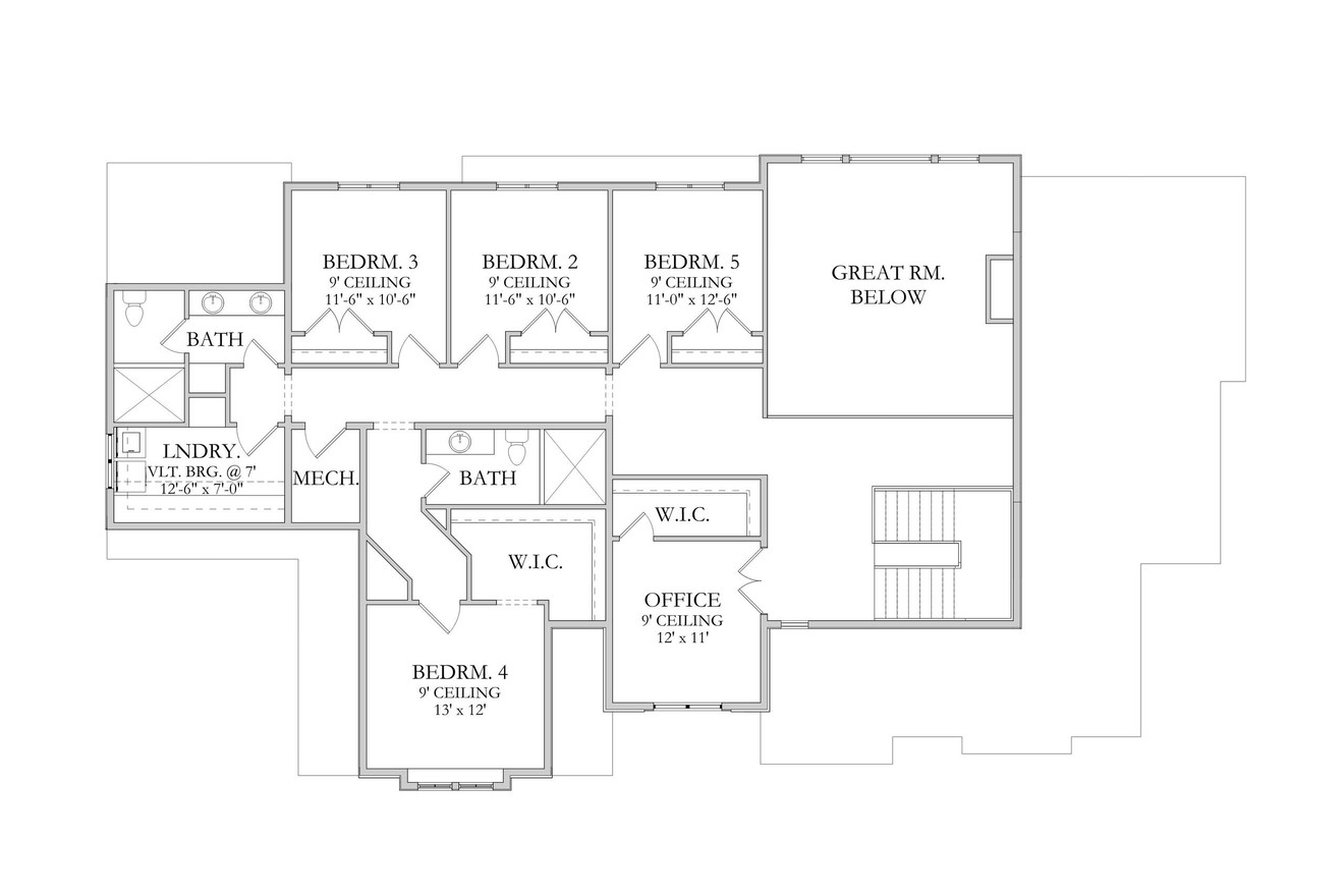 Tudor House Plan - Findley 28705 - 2nd Floor Plan