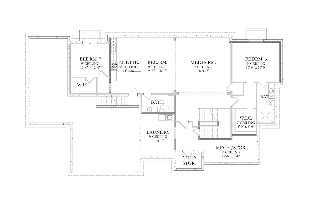 Tudor House Plan - Findley 28705 - Basement Floor Plan